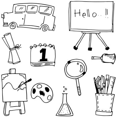 El çizmek öğe okul doodles