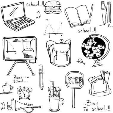 Okul eğitimi el çizmek doodles