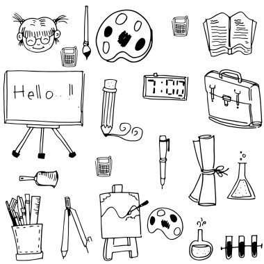 Okula geri karalamalar vektör sanat