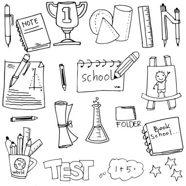 Okul ele çekin karalamalar tasarım