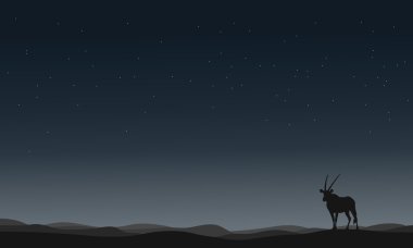 Bir antilop siluetleri Hill