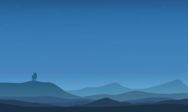 Çölde kadar aslan silüeti