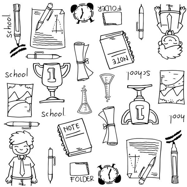 Stora doodles element skolutbildning — Stock vektor