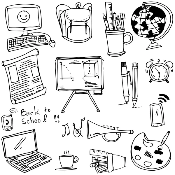 School doodles collection vector art — Stock Vector