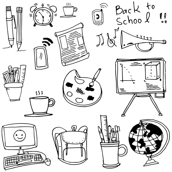 Back to school theme doodles — Stock Vector