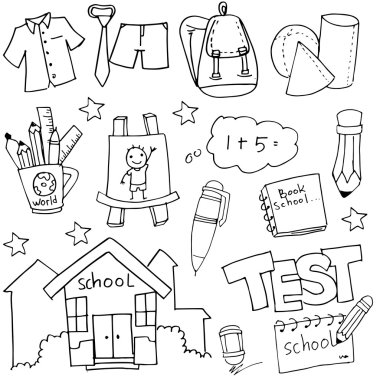 El çizmek Okulu Eğitim Seti doodles