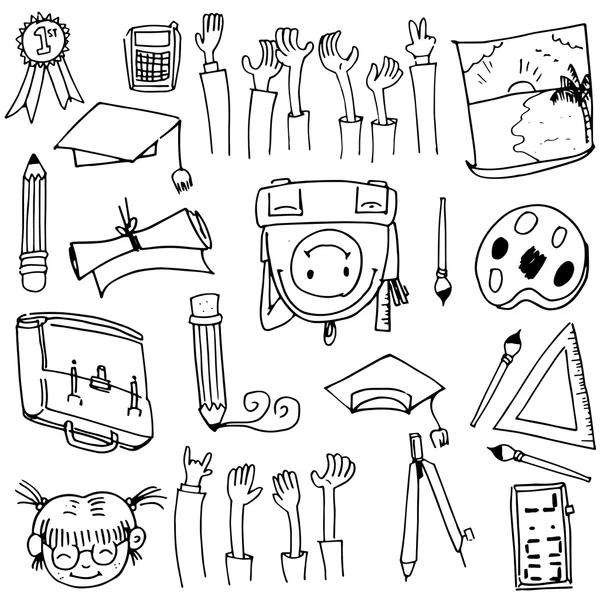 Dibujar a mano garabatos educación escolar — Vector de stock