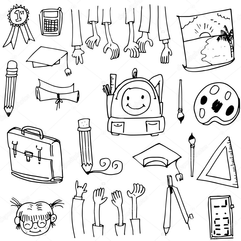 Doodle Of School Collection Stock Vector Art Stock Vector