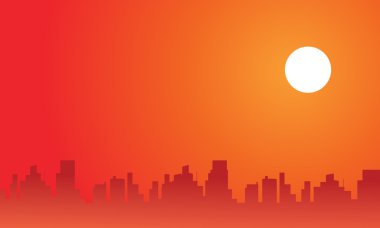 Öğleden sonra şehir sahne siluetleri