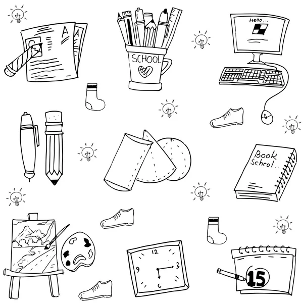 Object school doodles art vectoriel — Image vectorielle