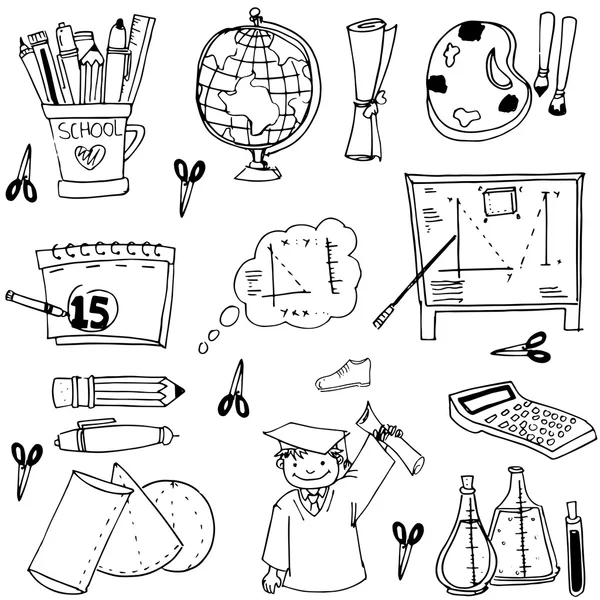 Doodles vector de educación escolar — Vector de stock