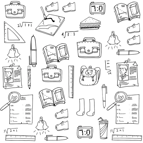 Χέρι κλήρωση σχολείο doodles συλλογή — Διανυσματικό Αρχείο
