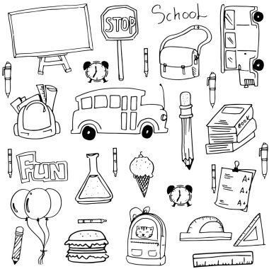 Arka plan öğesi okulun doodle