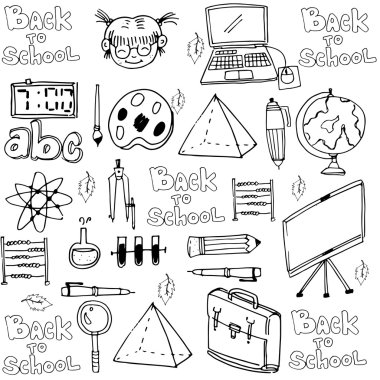 El çizmek okul nesnesinde doodle