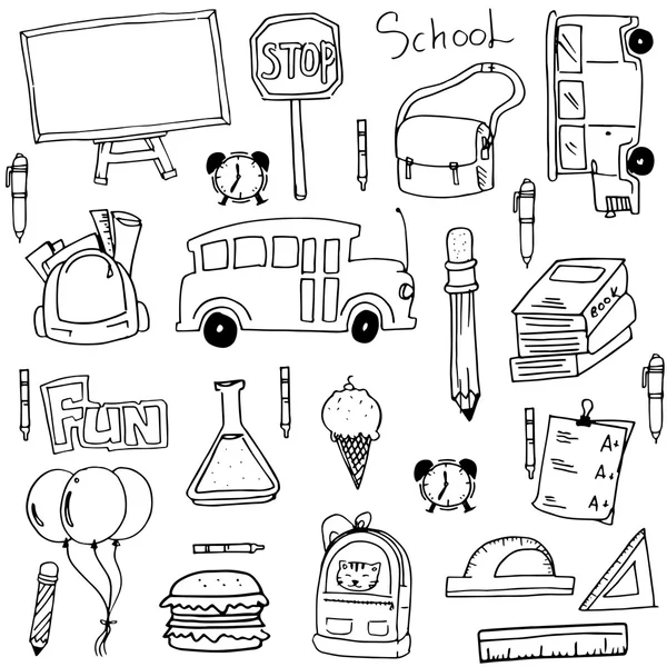 Doodle fondos de la escuela elemento — Vector de stock