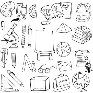 Doodles'ın el çizmek eleman eğitim malzemeleri
