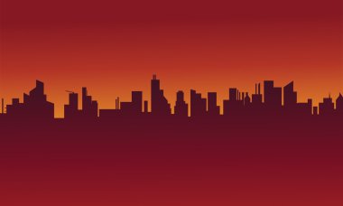 Büyük kentsel sahne siluetleri hisse senedi