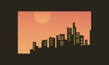 Beacutiful şehir siluetleri vektör çizim