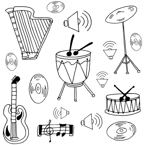 Doodle zestaw kolekcji muzycznej — Wektor stockowy