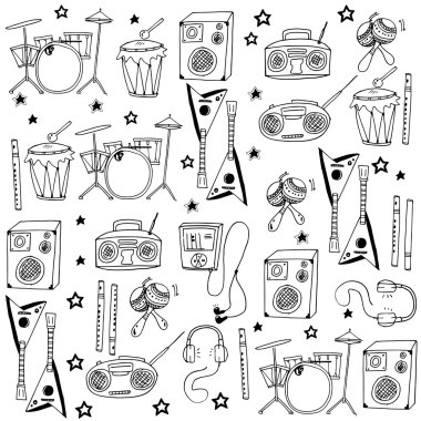 Müzik koleksiyonu vektör Doodle