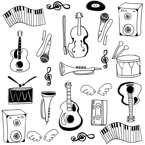 Doodle of stock music set — Stock Vector