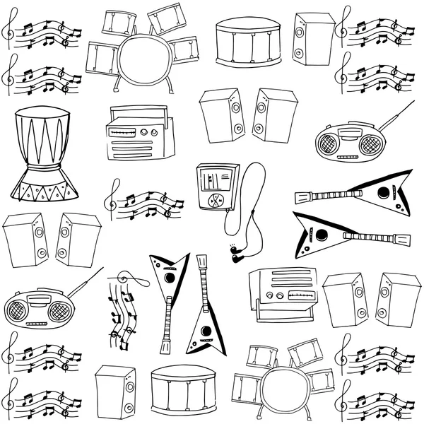 Doodle de música icono mano dibujar — Archivo Imágenes Vectoriales