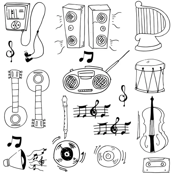 Doodle van voorraad muziek-object — Stockvector