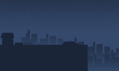 Şehir sahne siluet