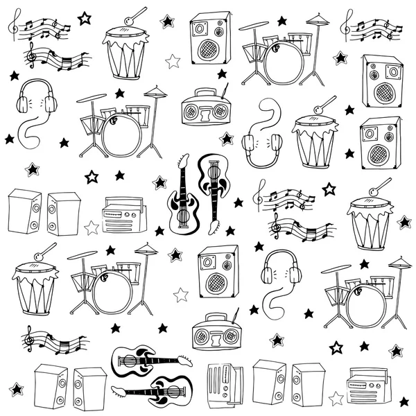 Doodle aus vielen Sammlungsbeständen Musik — Stockvektor