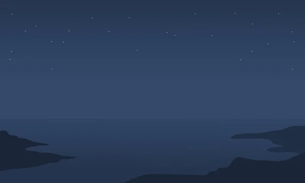 Силует моря вночі — стоковий вектор