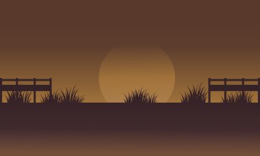 Çim vektör alanlarla silüeti