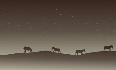 Zebra hills sahne çok yakın silüeti