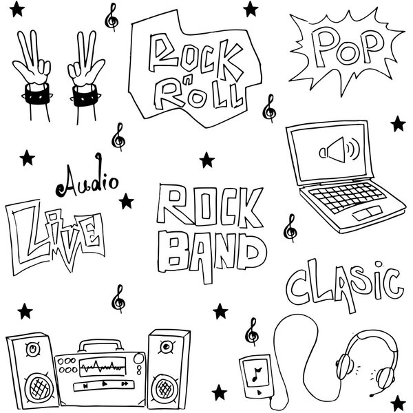 Music object doodles pack