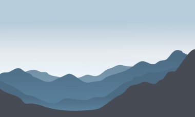 Sabahları hills sahne siluet