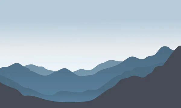 Silhouette der Hügellandschaft am Morgen — Stockvektor