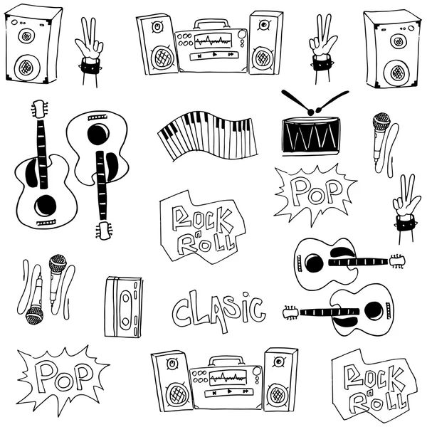 Coleção de música estoque doodles —  Vetores de Stock