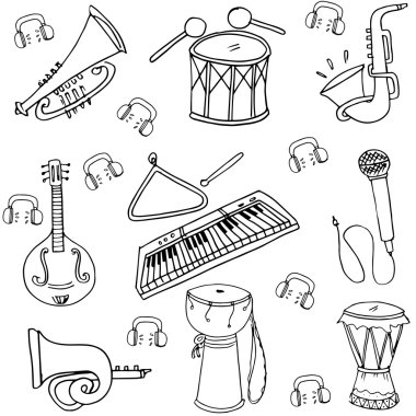 Doodles'ın el çizmek hisse senedi müzik seti