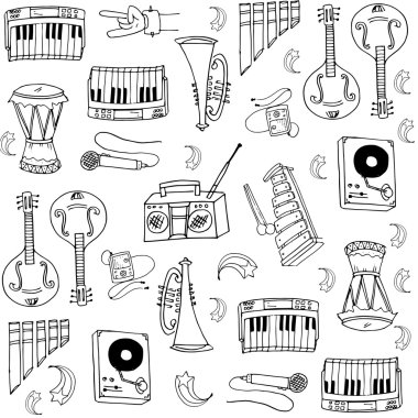 Birçok öğe müzik karalamalar