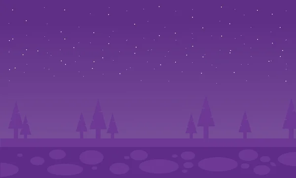 Silueta de paisaje de abeto — Vector de stock