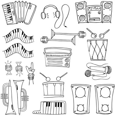 Doodle öğe müzik stok