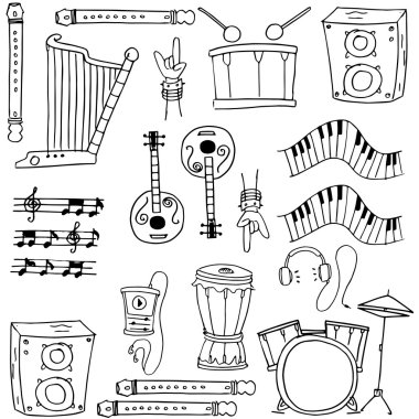 Müzik stok vektör Doodle