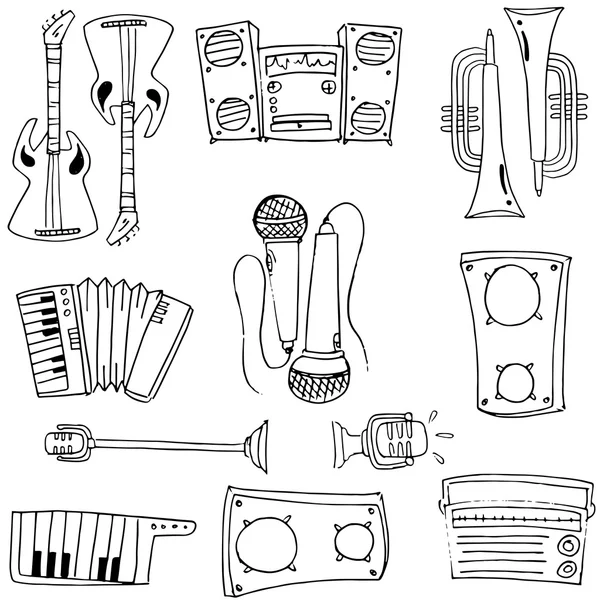 Музыкальный инструмент для рисования вручную — стоковый вектор