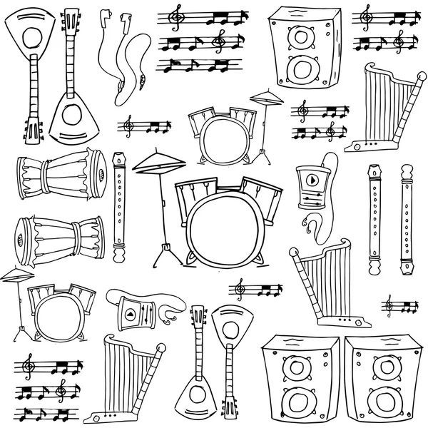 Doodle von Musik-Objekt — Stockvektor