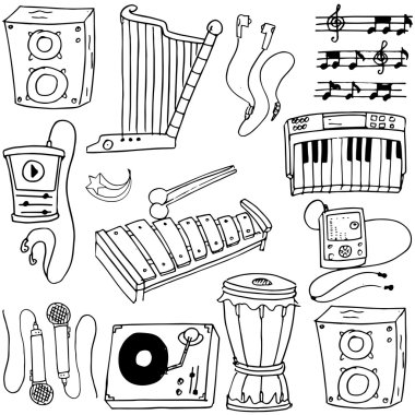 Doodle müzik nesne Tema