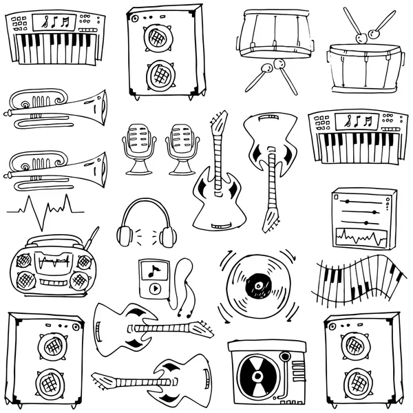 Coleção de estoque vetor de música doodles — Vetor de Stock