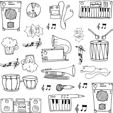 El çizmek müzik stok doodles