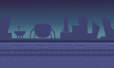 mavi arka plan oyun ile yabancı uzay aracı