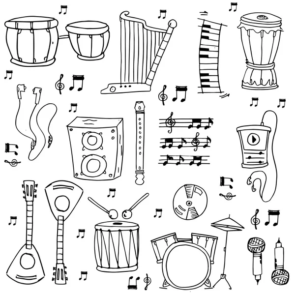 Tema musicale stock doodles — Vettoriale Stock