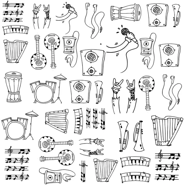 Doodle of hand draw music vector art — Stock Vector