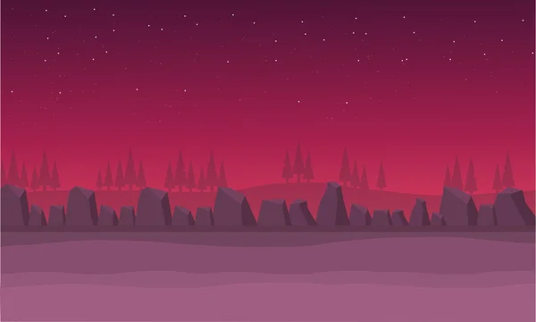 Paisaje ilustración vectorial de roca y colina — Vector de stock